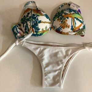 Recco Size Medium Underwire Brazilian Floral Bikini Set. New with Tags.